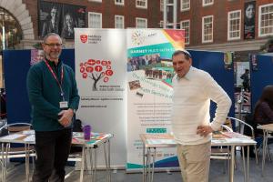 Trevor and Es at the Middlesex University Fair Trade Fair 2019